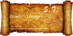 Simó Tivadar névjegykártya
