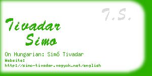 tivadar simo business card